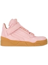 GIVENCHY PINK SUEDE TYSON MID TOP SNEAKERS,BM0847798812346283