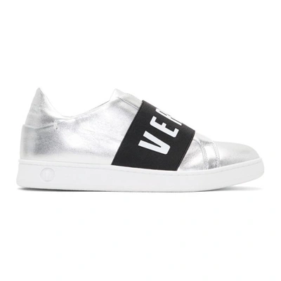 Versus Silver Logo Band Slip-on Trainers