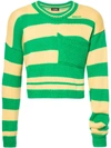 RAF SIMONS cropped stripe sweater,172820500040281712385956