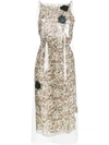 Calvin Klein 205w39nyc Floral Print Midi Dress With Transparent Overlayer In Multicolour