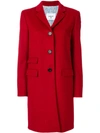 DONDUP DONDUP FITTED BUTTON UP COAT - RED,DJ043WF139DXXX112397478