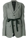 R13 ribbon detail houndstooth blazer,W71187612374998