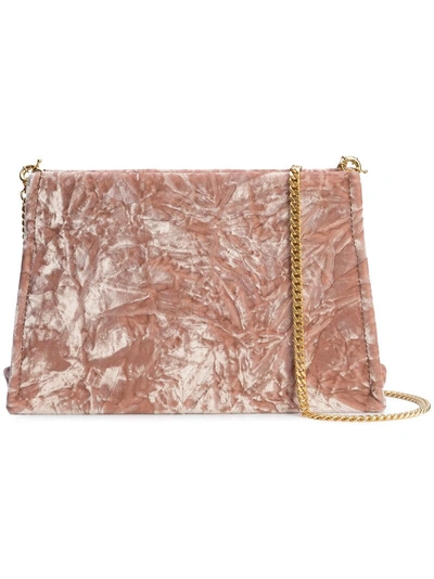 Maison Margiela Velvet Shoulder Bag In Soft Pink