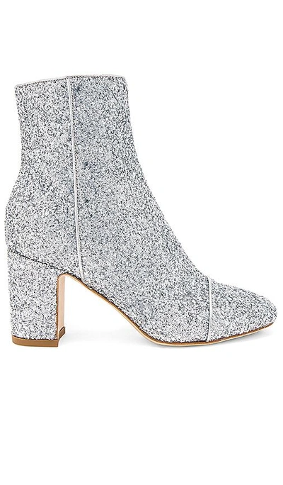 Polly Plume Ally Sparkling Bootie In Metallic Silver