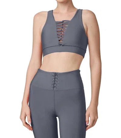 925 Fit Perfect View Max Support Tank Sports Bra In Blu-s Steel Blue In Gray