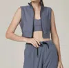 925 Fit Short Temper Cropped Zip Vest In Blu-s Steel Blue In Multi
