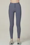 925 Fit Women's Case Closed Zippered Leggings In Blu-s Steel Blue In Multi
