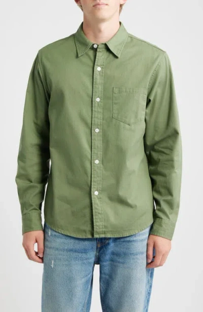 925 Originals Foreman Classic Fit Washed Twill Button-up Shirt In Green