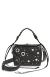 ALEXANDER MCQUEEN GROMMET LEATHER BOX BAG - BLACK,491729DZQCM