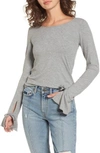 BAND OF GYPSIES TIE CUFF KNIT TOP,K0324570