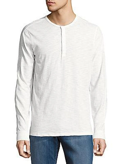 Vince Long-sleeve Cotton Henley In White