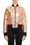 Msgm Star Quilted Bomber Jacket In Bronzometallico