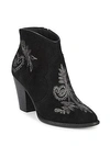 ASH EMBROIDERED SUEDE BOOTIES,0400095970373