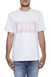 Msgm Logo Print T-shirt In Biancobianco