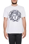 Versace Painted Medusa Cotton T-shirt, White/black