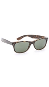 Ray Ban Ray-ban Unisex Wayfarer Square Sunglasses, 50mm In Light Havana/green Solid