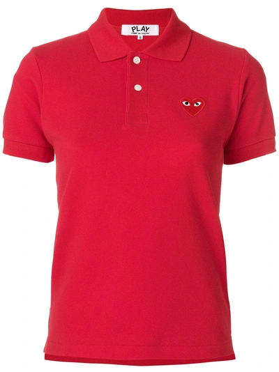 Comme Des Garçons Play Logo Polo衫 In Red