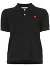 Comme Des Garçons Play Heart Logo Polo Shirt In Black