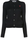 Comme Des Garçons Play Black Small Heart Patch Cardigan