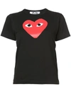 Shop Comme Des Garçons Play Heart-print Cotton T-shirt In Black