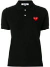Comme Des Garçons Play Heart Polo Knit Short Sleeves In Black