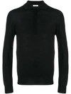 Paolo Pecora Long Sleeve Polo Shirt In Black