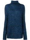 SIMON MILLER GOLETA BLUE ROLL NECK KNITTED JUMPER,W704600512371535