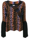 PETER PILOTTO PATTERN BELL SLEEVE KNITTED TOP,KN05AW1712363976