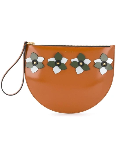 Marni Flower Appliqué Clutch Bag