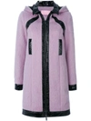 GIAMBA PATENT DETAIL HOODED COAT,A17PG601512386070