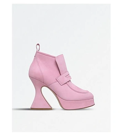 Sies Marjan Ellen Nubuck Pink Platform Chukka Bootie In Pale Pink