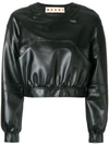 MARNI cropped leather jacket,JKMAZ02A00TP53112363863