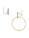 MARIA BLACK 14kt gold Darcy & Bela Blanc diamond set of earrings,DARCYBELASET12330237