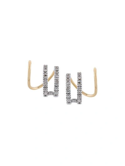 Maria Black 14kt Gold Bess Blanc Diamond Earring (right) In Metallic