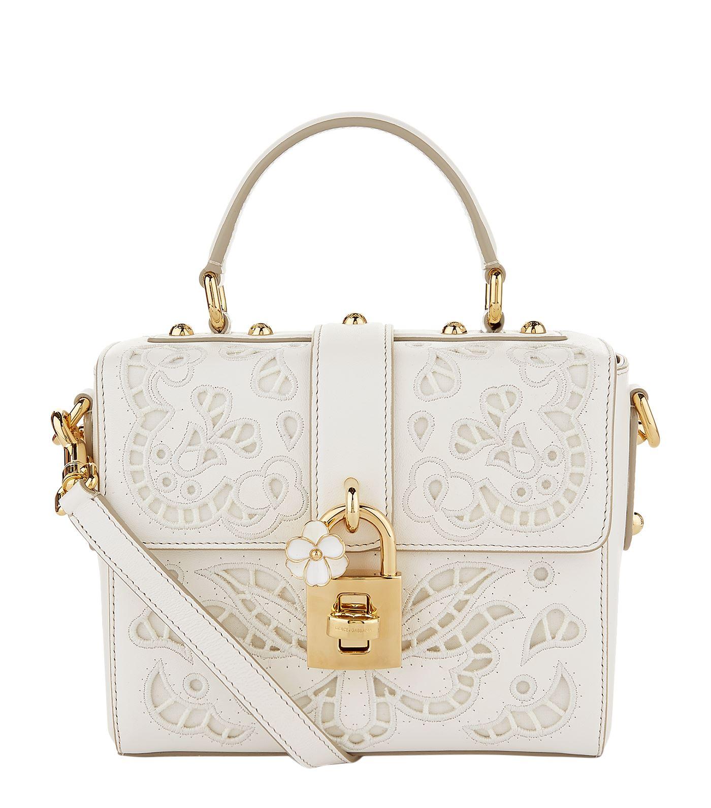 Dolce & Gabbana Lace Padlock Nappa Leather Top Handle Bag In Multi ...