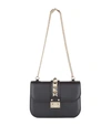 VALENTINO GARAVANI SMALL LEATHER ROCKSTUD LOCK BAG,P000000000005426745