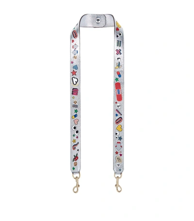 Anya Hindmarch All Over Stickers Shoulder Strap In Silver