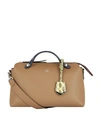 Fendi By The Way Leather And Snakeskin Bag In Beige