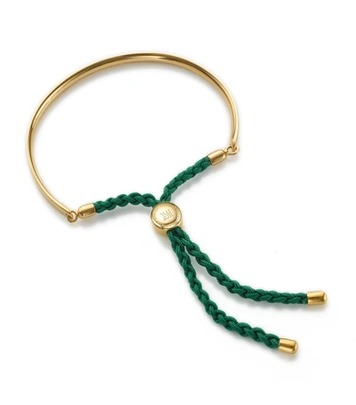 Monica Vinader Fiji Friendship Bracelet In Green/ Yellow Gold