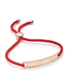 Monica Vinader Havana 18ct Rose Gold-plated Friendship Bracelet In Red