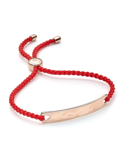 Monica Vinader Havana 18ct Rose Gold-plated Friendship Bracelet In Red