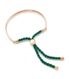 Monica Vinader Engravable Fiji Friendship Bracelet In Green/ Rose Gold