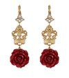 DOLCE & GABBANA ROSE AND CROWN EARRINGS,P000000000005717406
