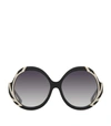 ALICE AND OLIVIA STACEY ROUND EMBELLISHED SUNGLASSES,P000000000005646297