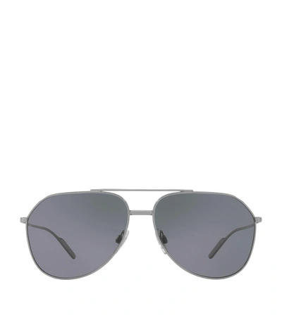 Dolce & Gabbana Pilot Metal Sunglasses In Grey