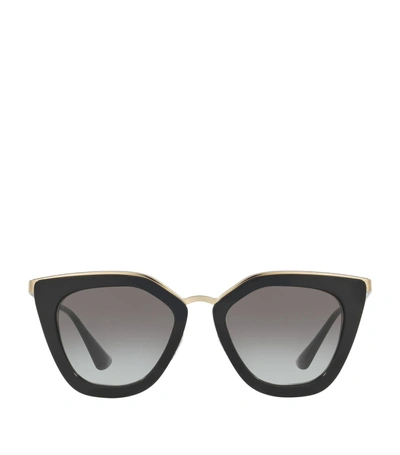 Prada Gradient Metal-trim Geometric Cat-eye Sunglasses In Grey Gradient