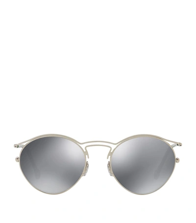 Dior Women's Mirrored Round Sunglasses, 53mm In Light Gold