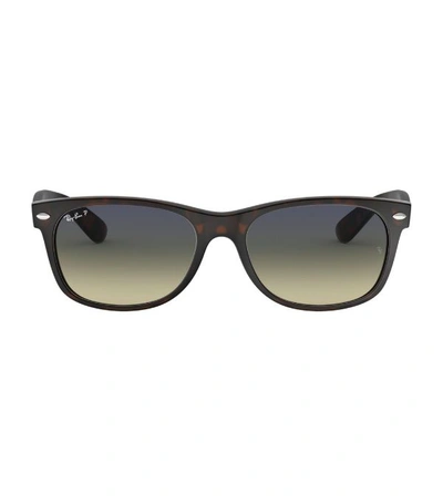 Ray Ban Ray-ban Unisex Matte Polarized New Wayfarer Sunglasses In Polarized Blue Green Gradient