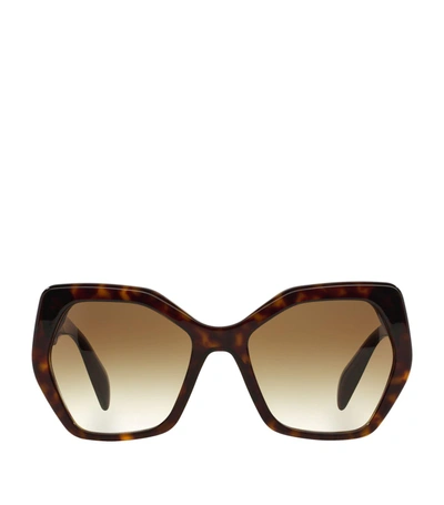 Prada Heritage Hexagonal Sunglasses, Black In Brown