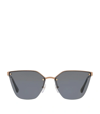 Prada Irregular Mirrored Sunglasses, Gold In Polar Grey